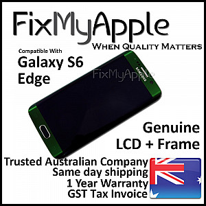 Samsung Galaxy S6 Edge LCD Touch Screen Digitizer Assembly with Frame - Green Emerald [Full OEM]